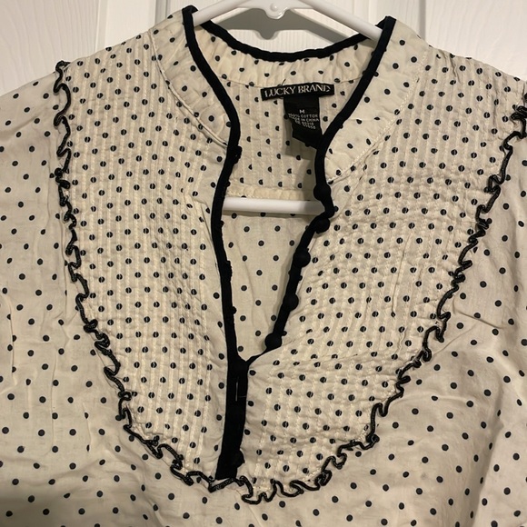 Vintage inspired Lucky Brand polka dot top. - Picture 2 of 2